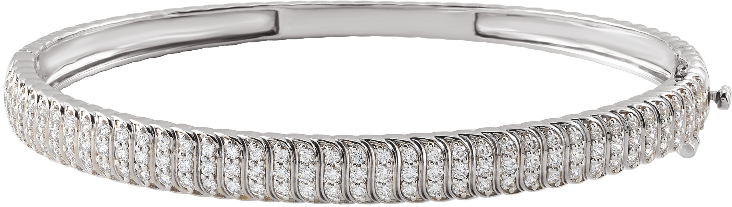 14K White Gold 1 3/8 CTW Lab-Grown Diamond Bangle 7 Bracelet