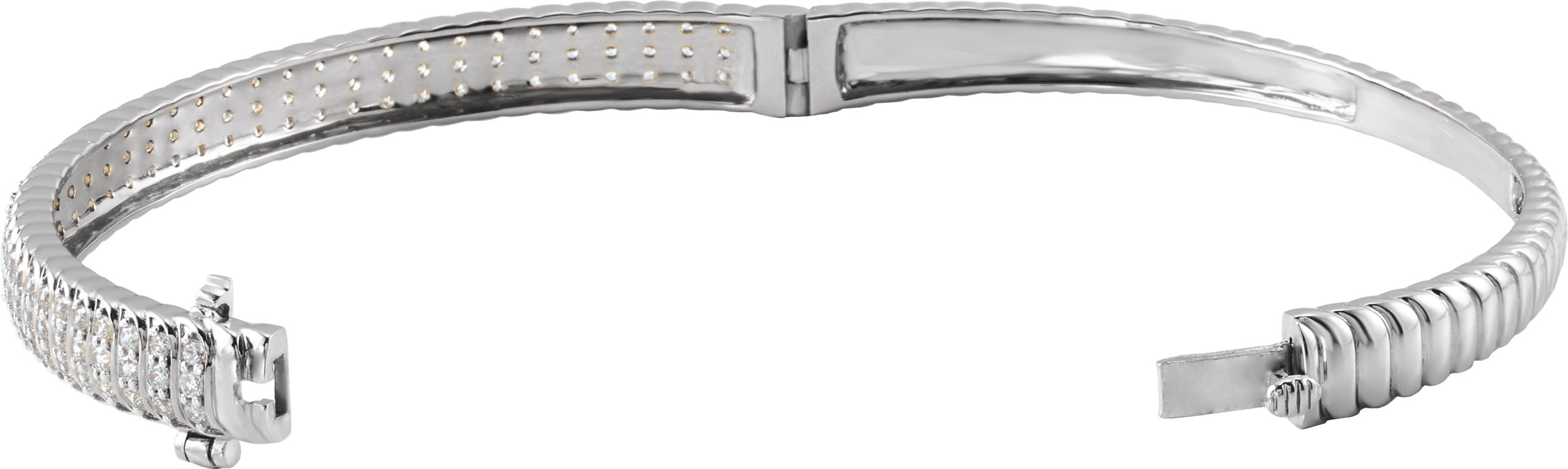 14K White Gold 1 3/8 CTW Lab-Grown Diamond Bangle 7 Bracelet