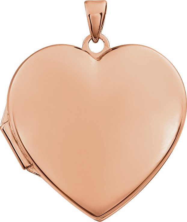14K Rose Engravable Heart Locket 