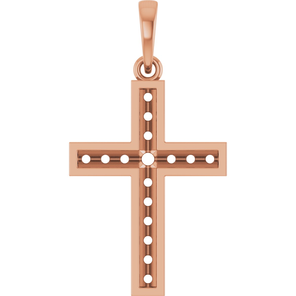 Channel-Set Accented Cross Pendant
