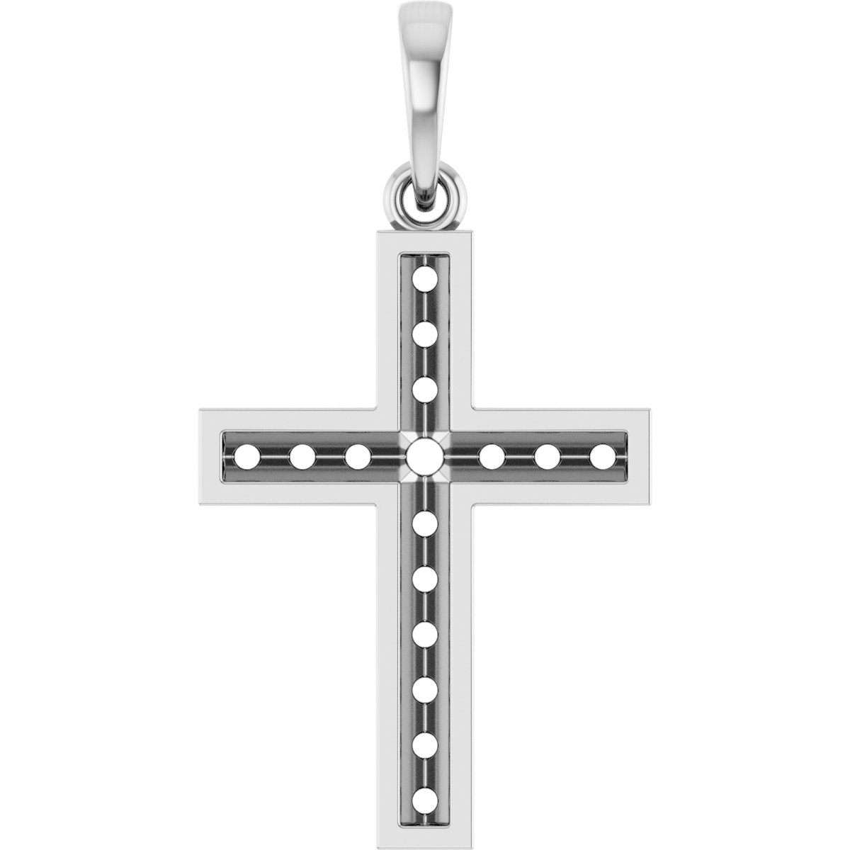 Channel-Set Accented Cross Pendant