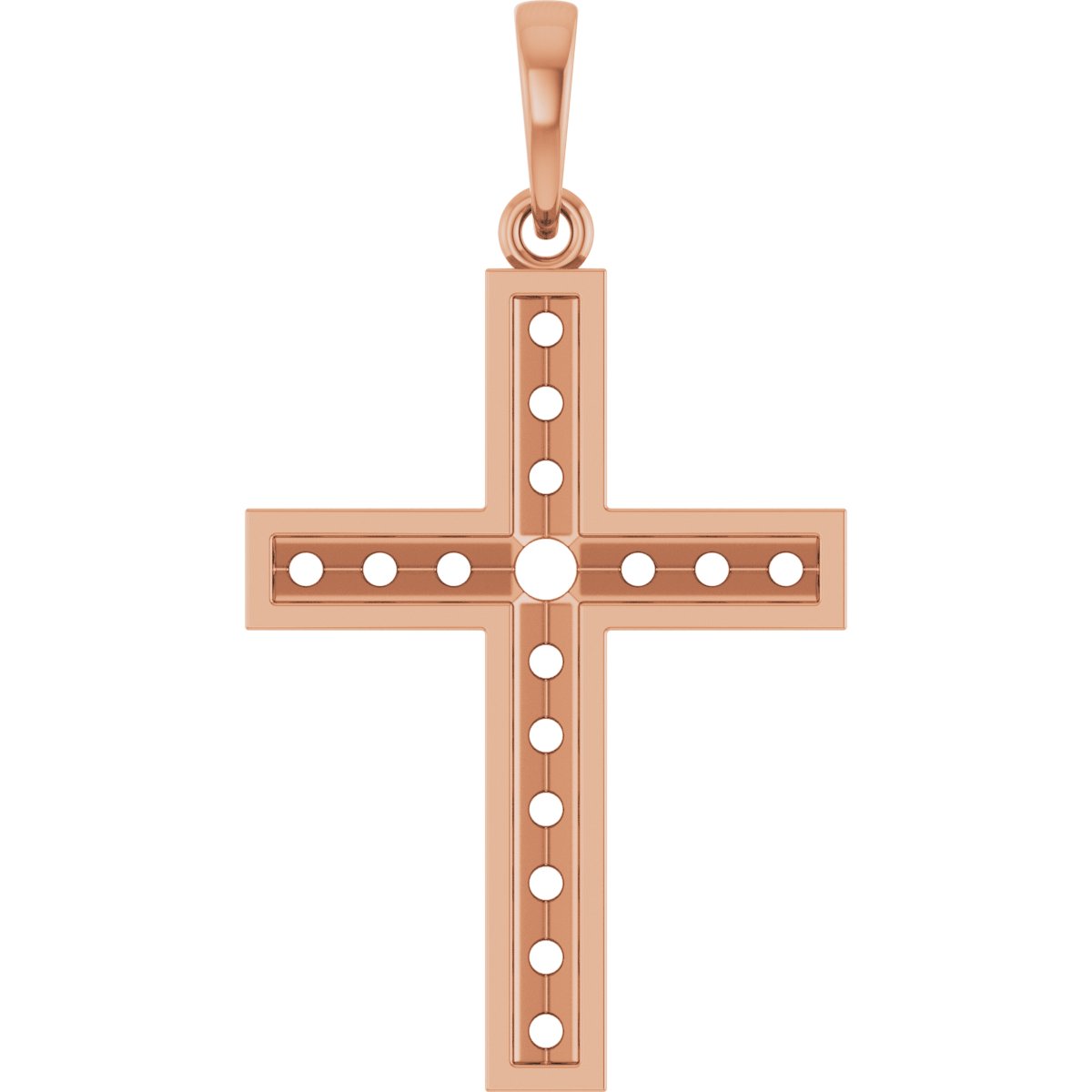 Channel-Set Accented Cross Pendant