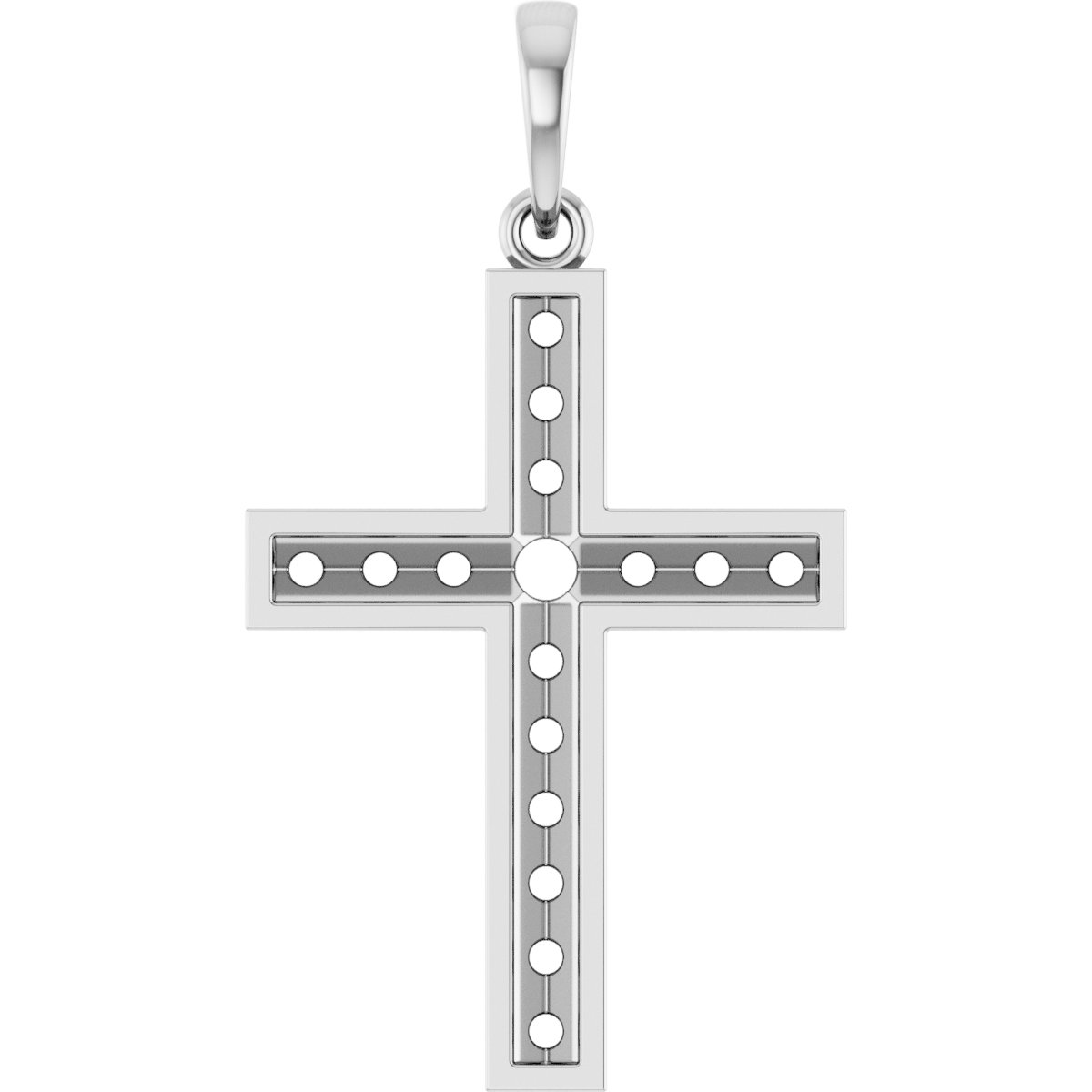 Channel-Set Accented Cross Pendant