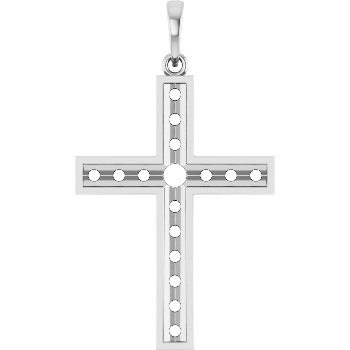 Channel-Set Accented Cross Pendant