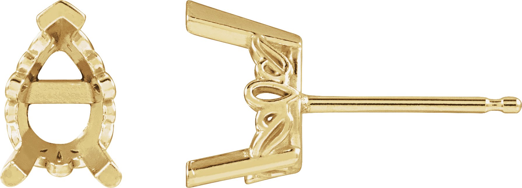 Pear V-End Scroll Setting® Earrings