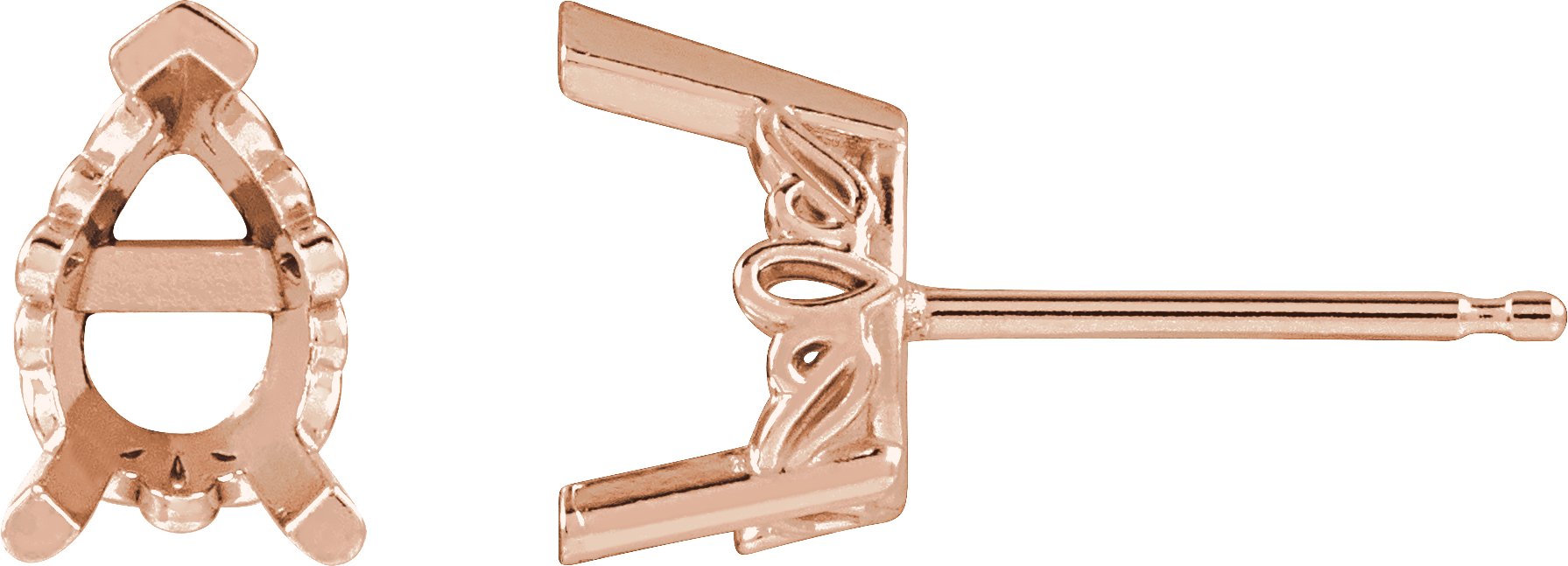 Pear V-End Scroll Setting® Earrings