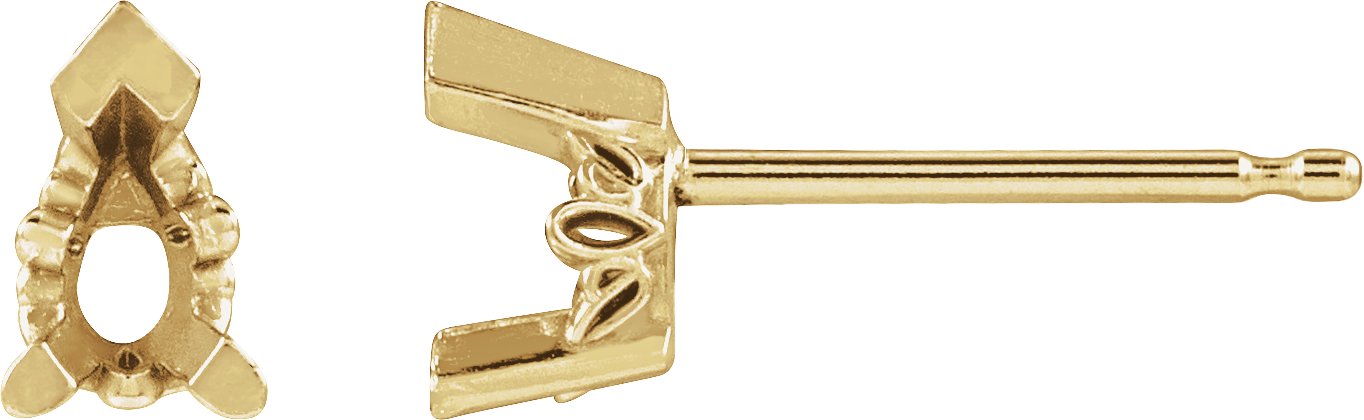Pear V-End Scroll Setting® Earrings