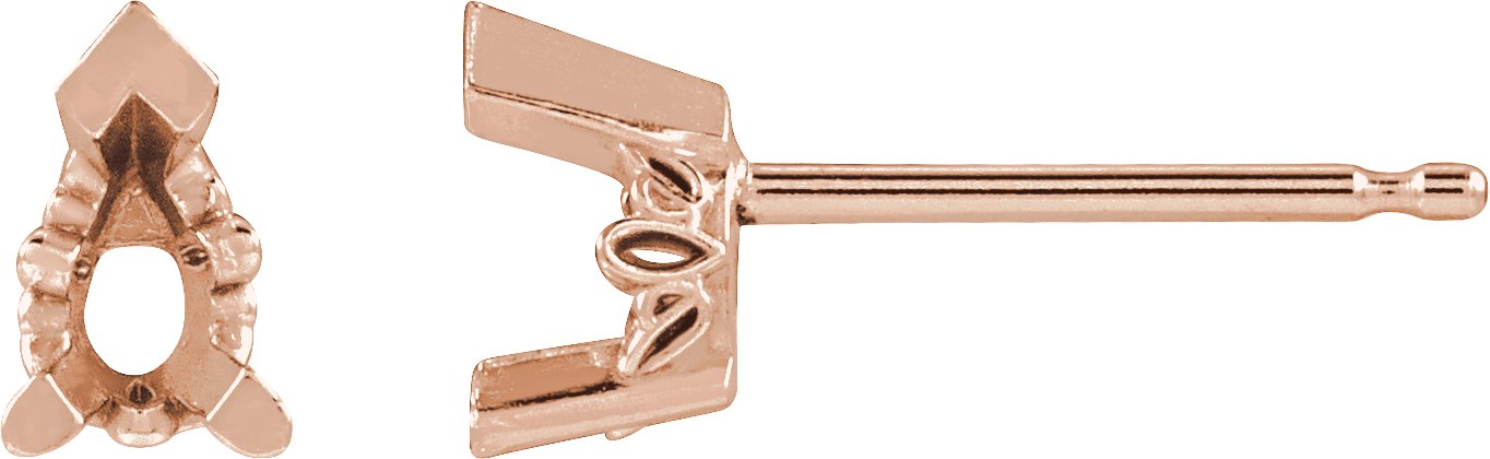 Pear V-End Scroll Setting® Earrings