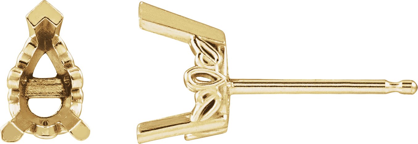 Pear V-End Scroll Setting® Earrings