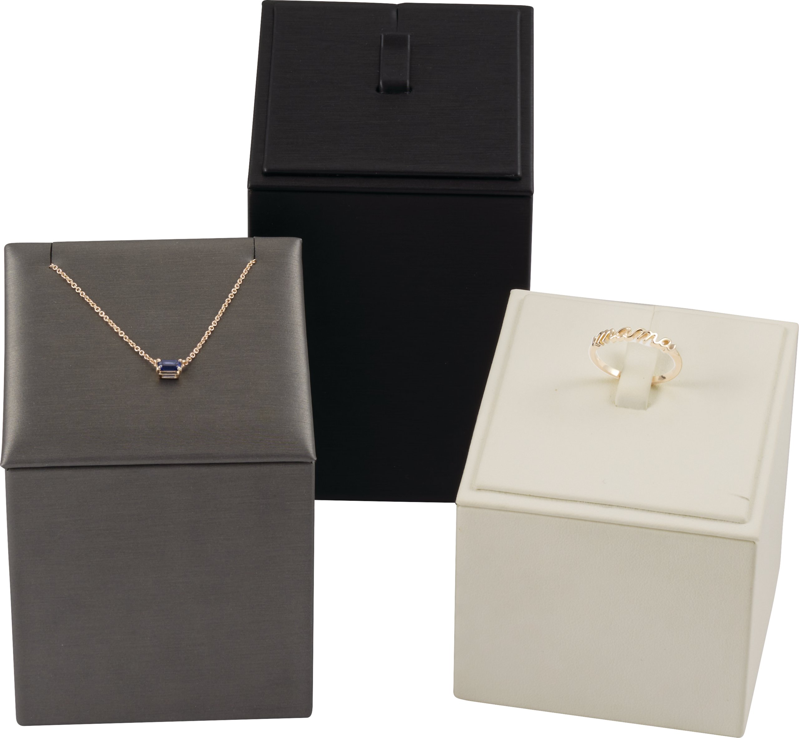 Leatherette Brushed Necklace Stand or Ring Stand Display