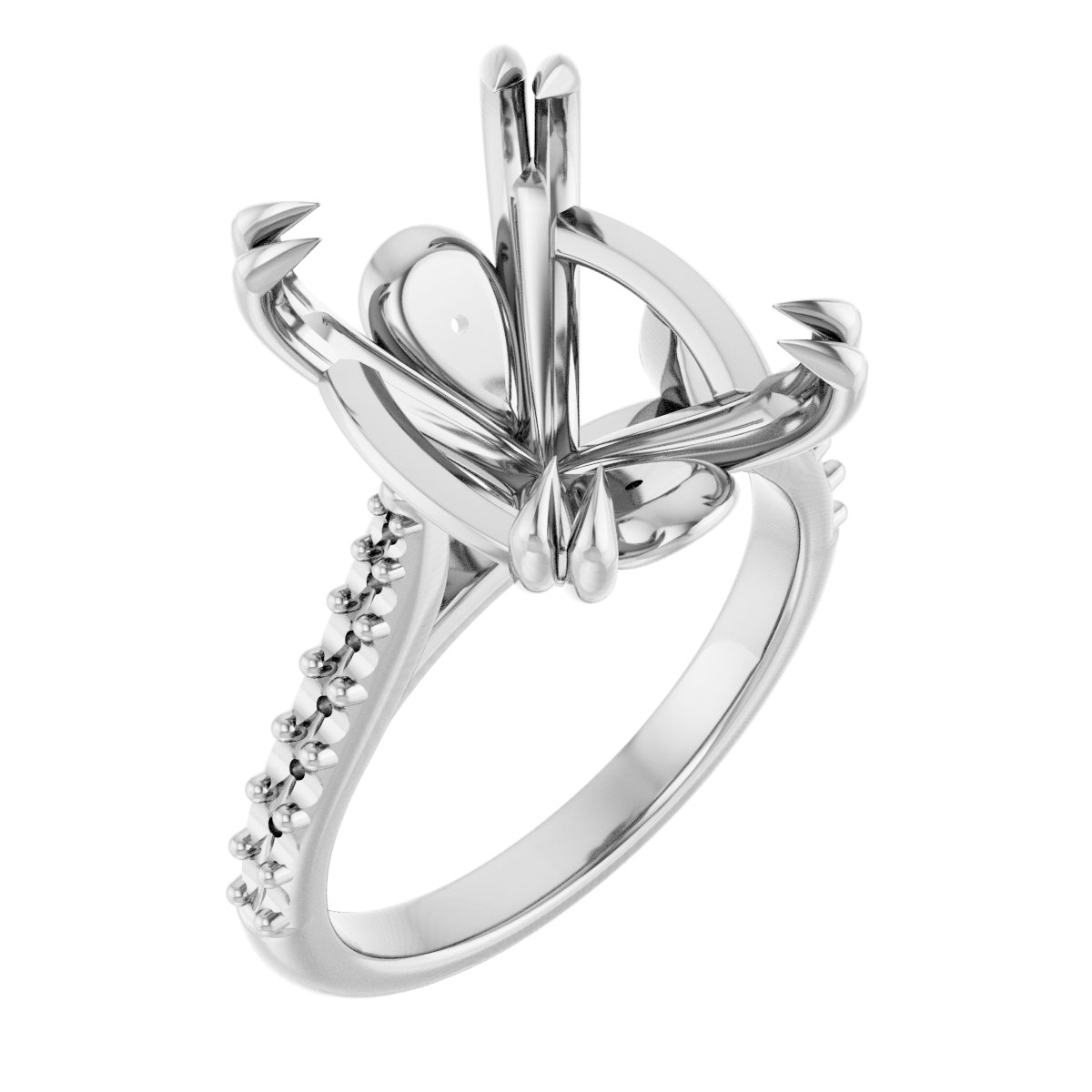 Double Claw-Prong Engagement Ring or Band