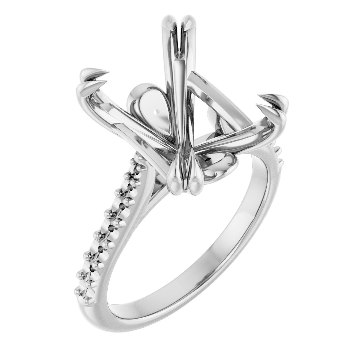 Double Claw-Prong Engagement Ring or Band
