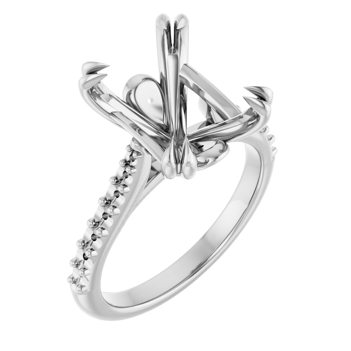 Double Claw-Prong Engagement Ring or Band