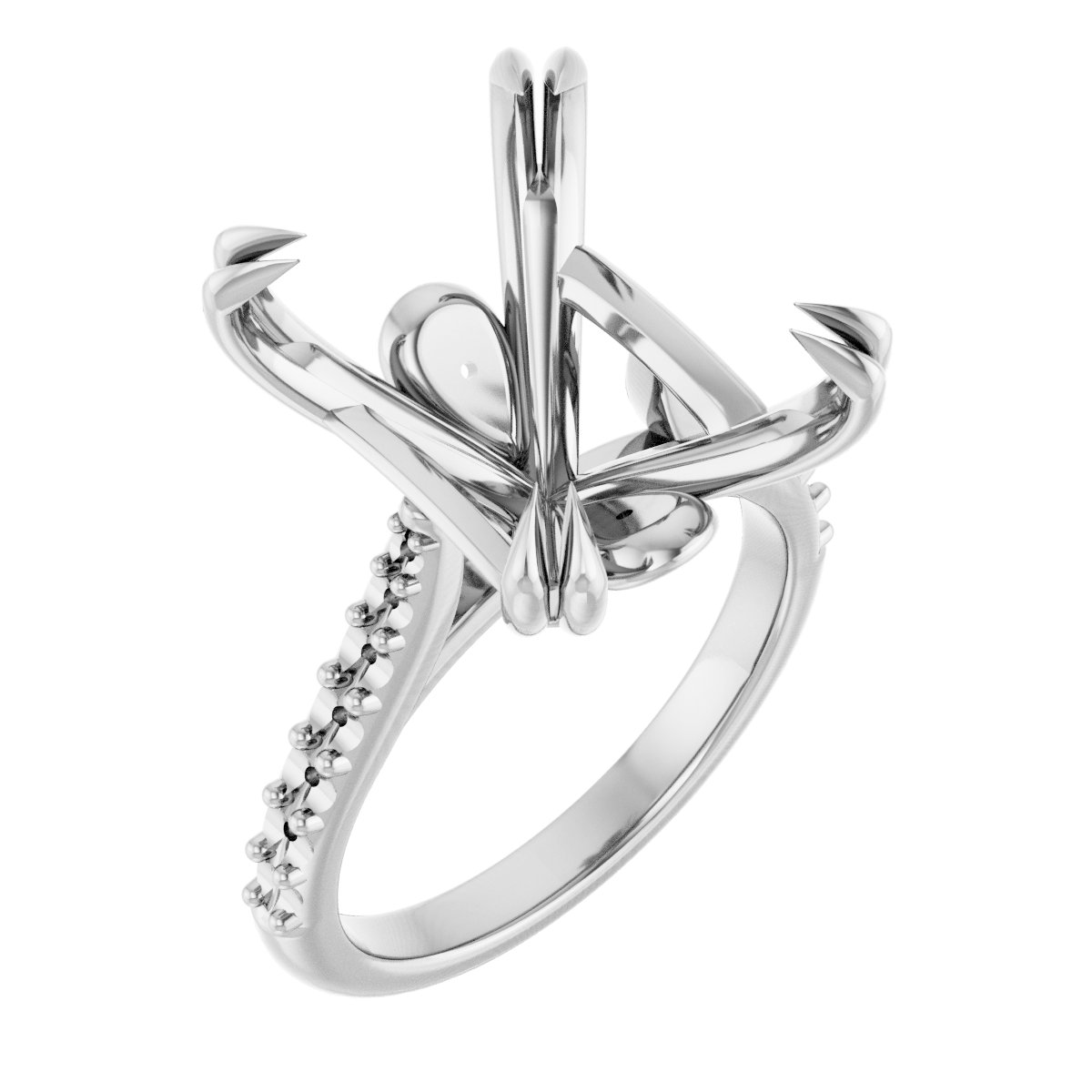 Double Claw-Prong Engagement Ring or Band