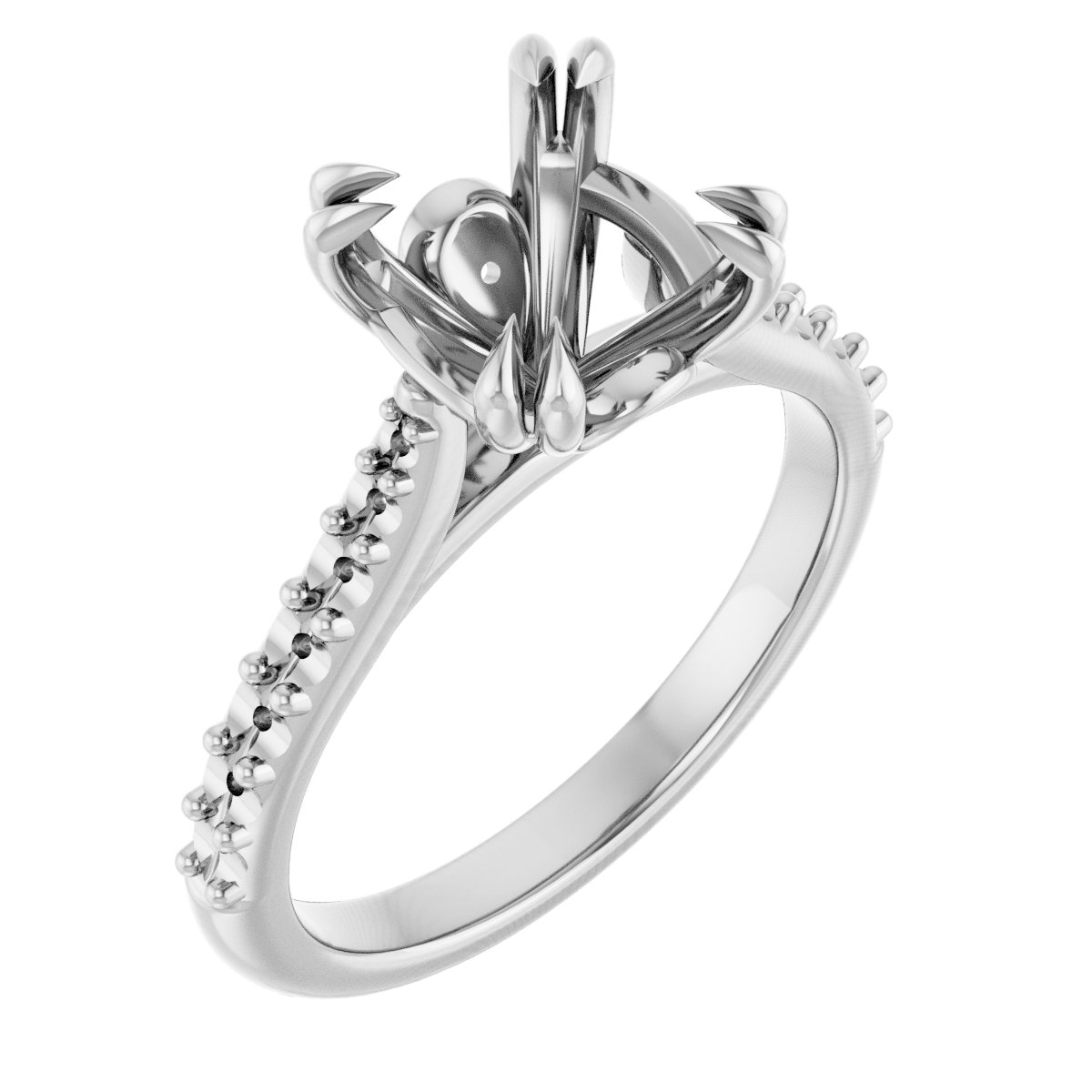 Double Claw-Prong Engagement Ring or Band