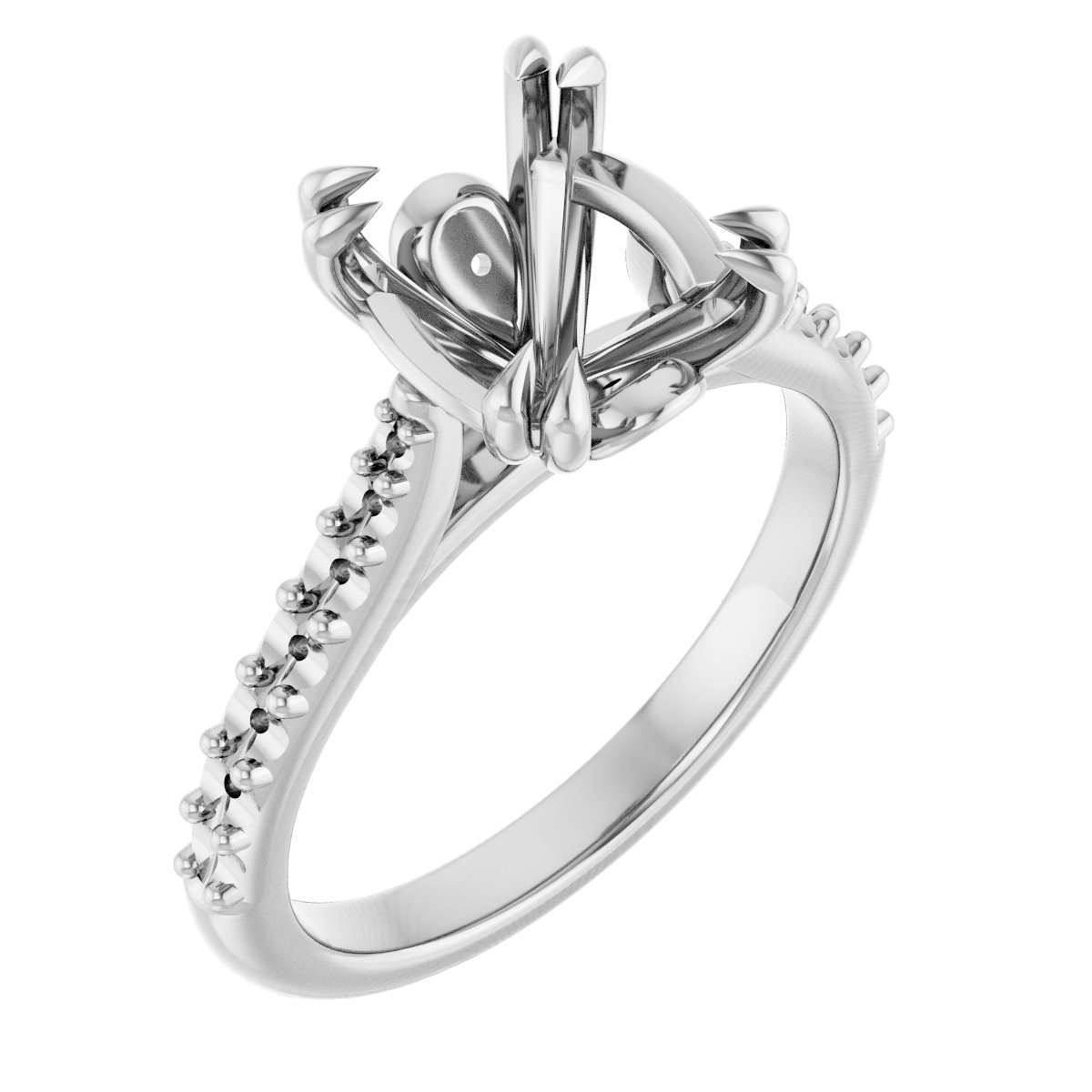 Double Claw-Prong Engagement Ring or Band