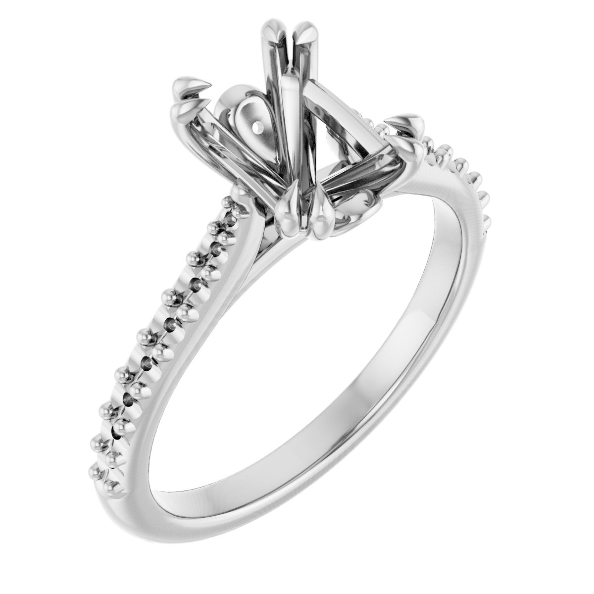 Double Claw-Prong Engagement Ring or Band