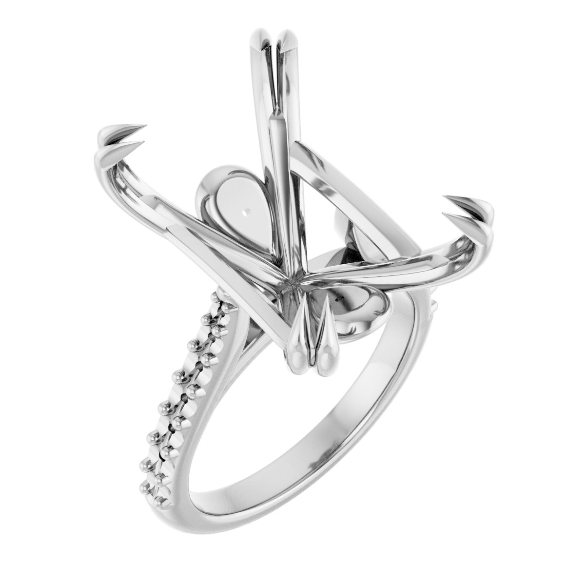Double Claw-Prong Engagement Ring or Band
