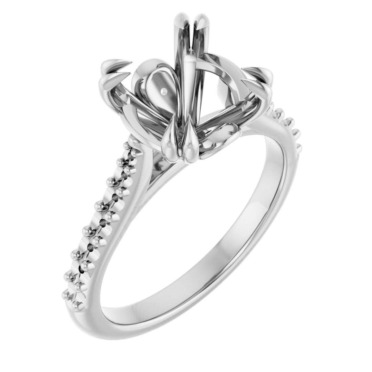 Double Claw-Prong Engagement Ring or Band