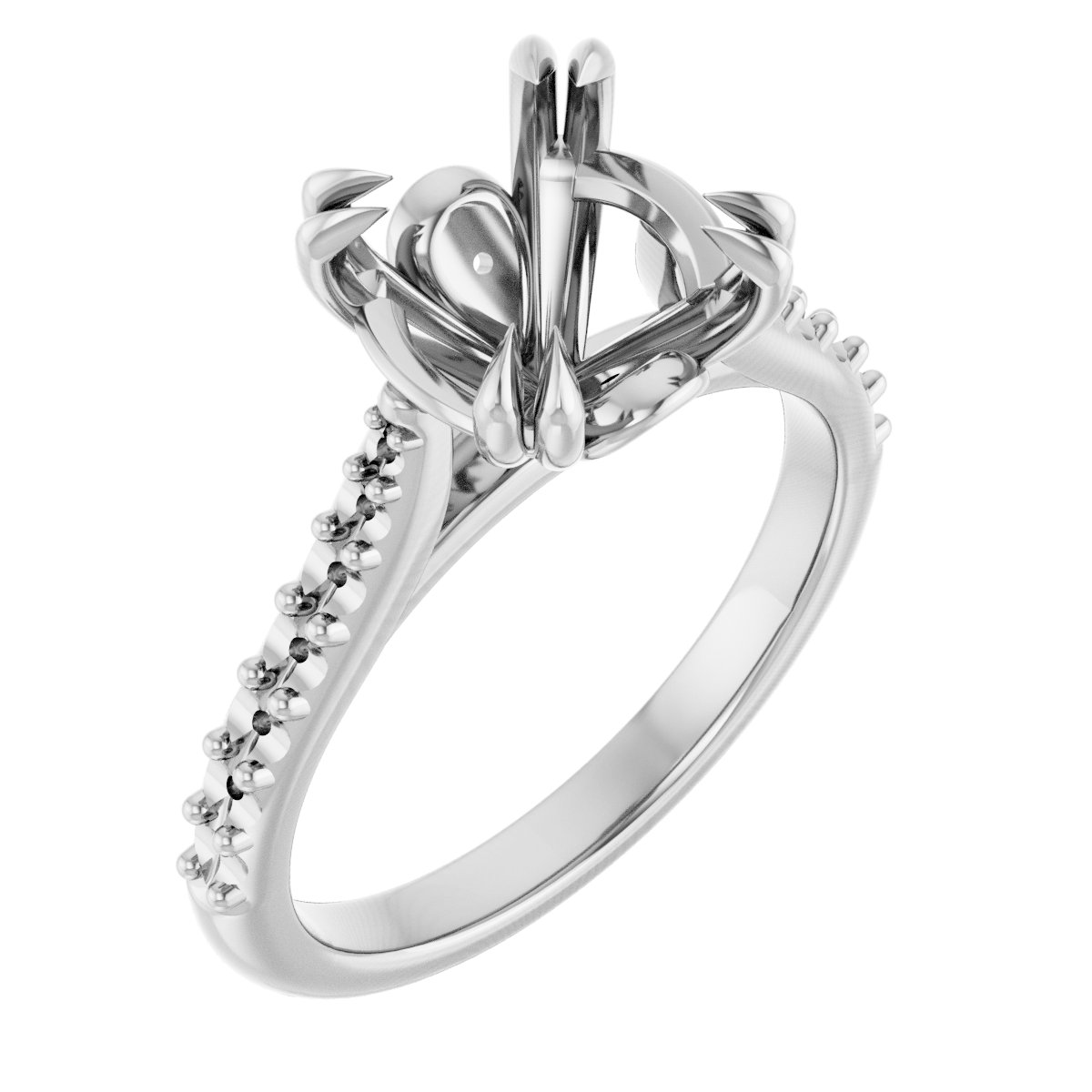 Double Claw-Prong Engagement Ring or Band