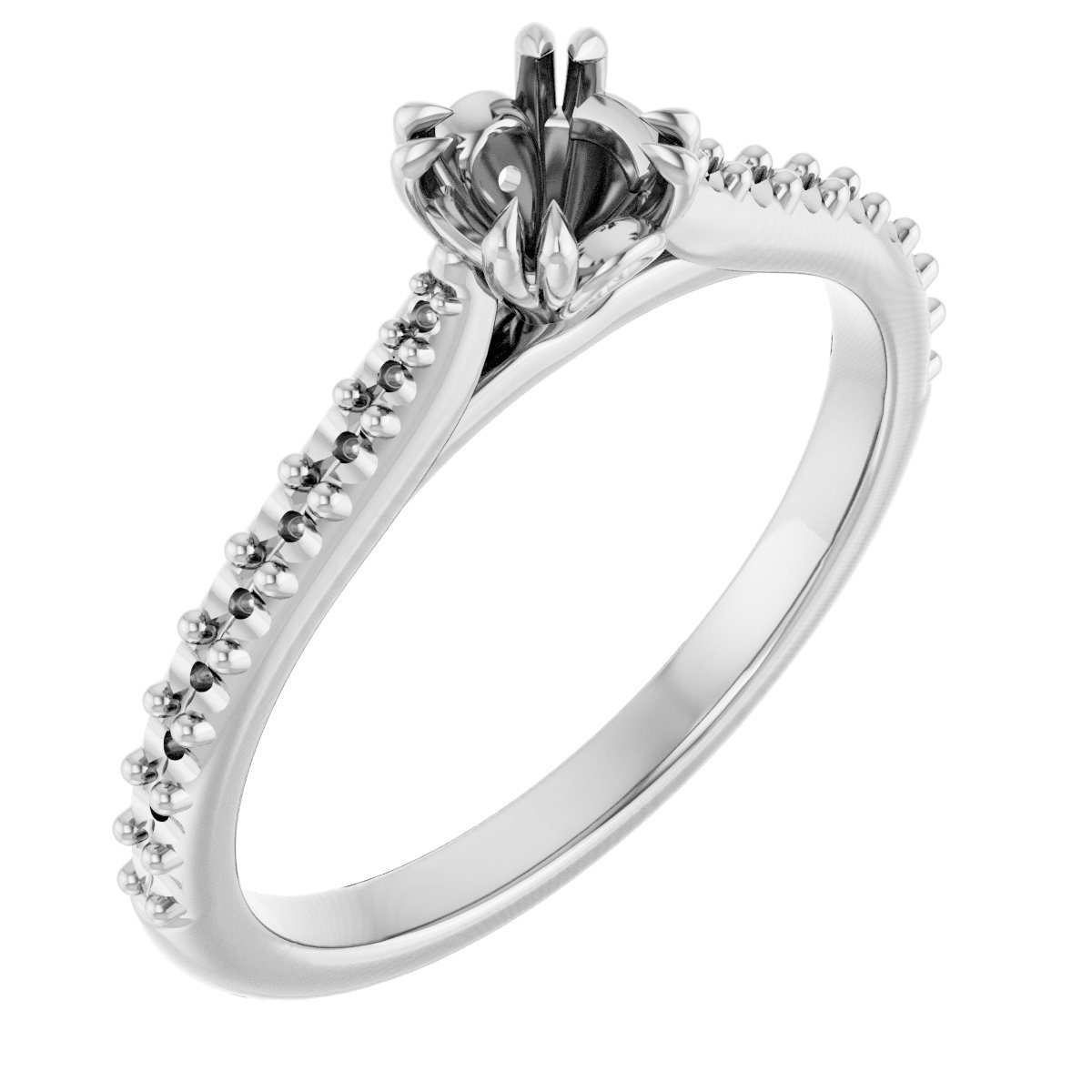 Double Claw-Prong Engagement Ring or Band