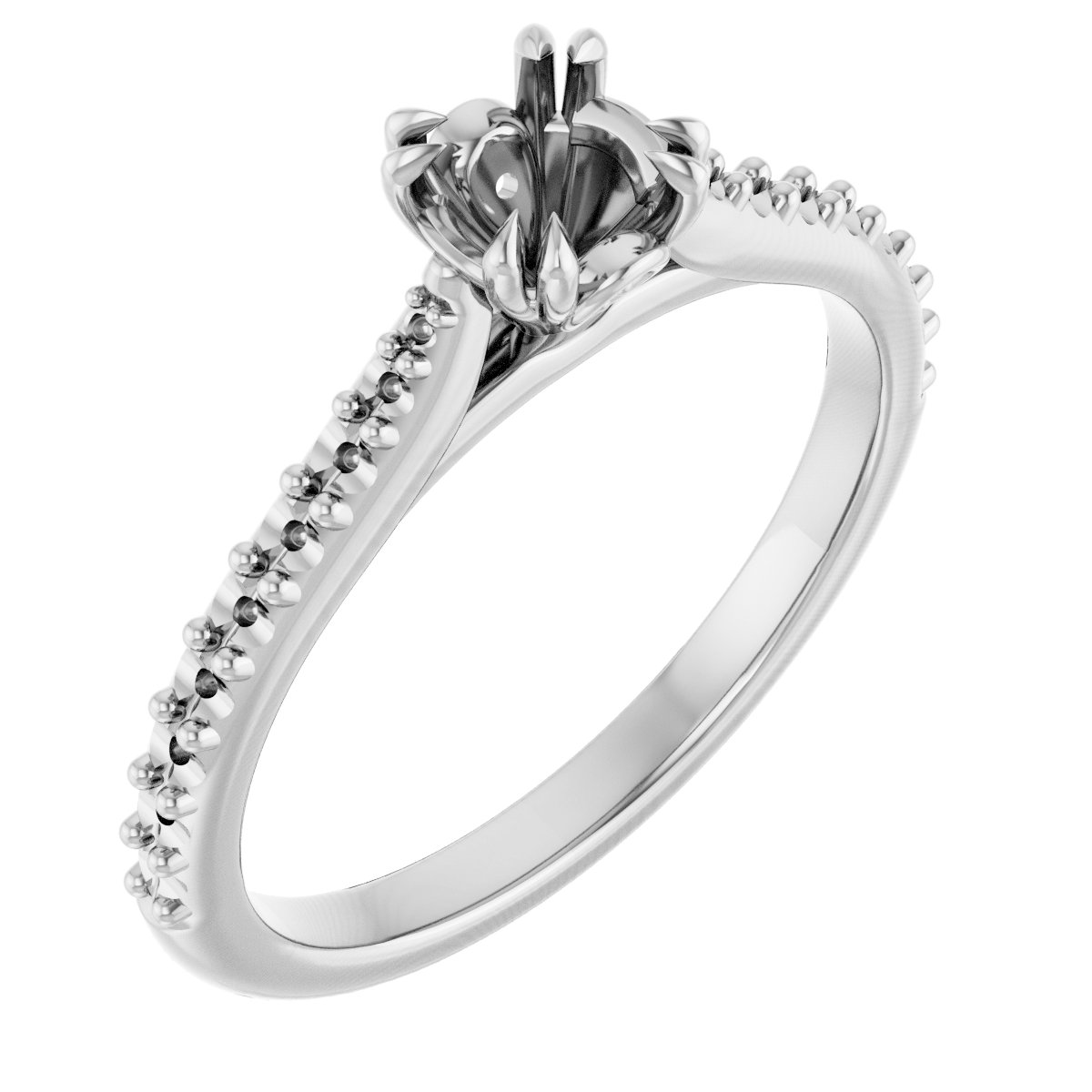 Double Claw-Prong Engagement Ring or Band