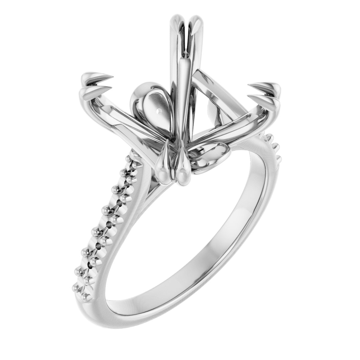 Double Claw-Prong Engagement Ring or Band