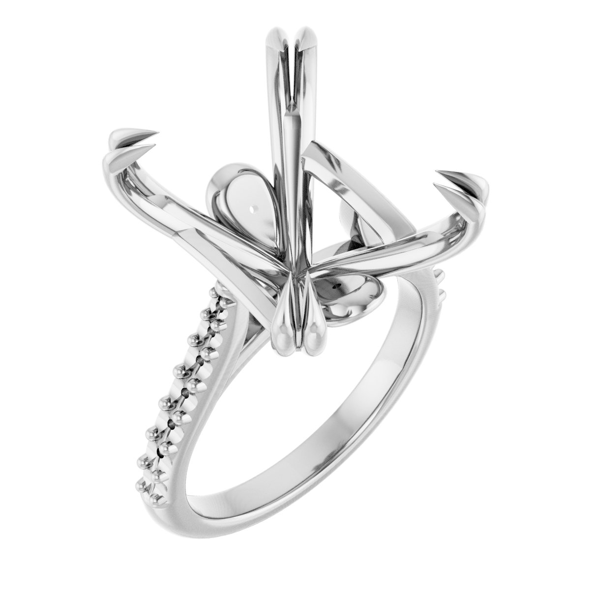 Double Claw-Prong Engagement Ring or Band