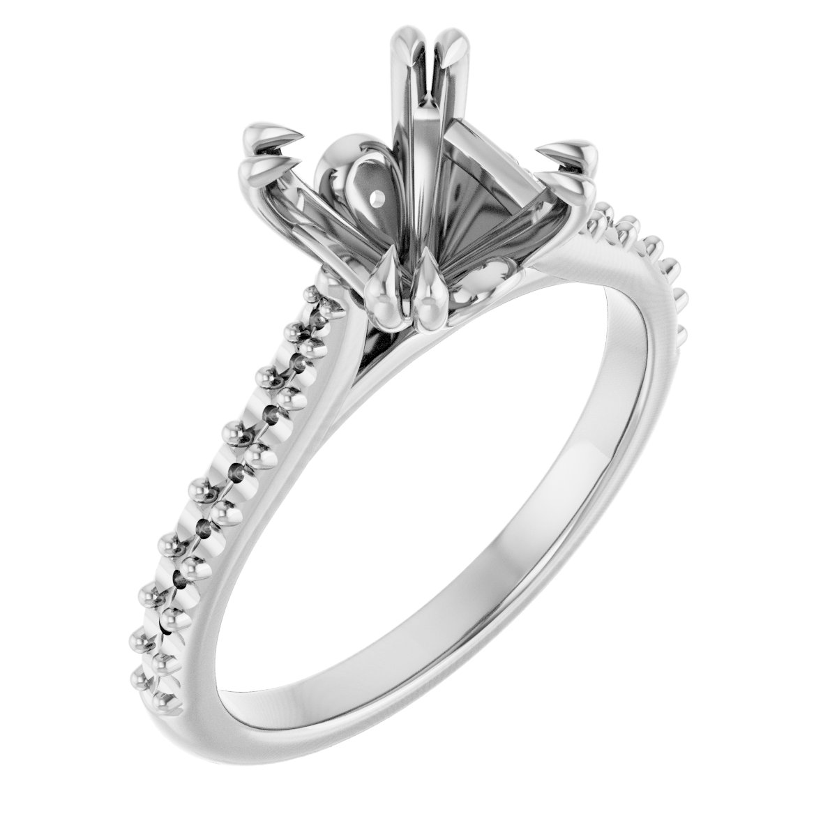 Double Claw-Prong Engagement Ring or Band