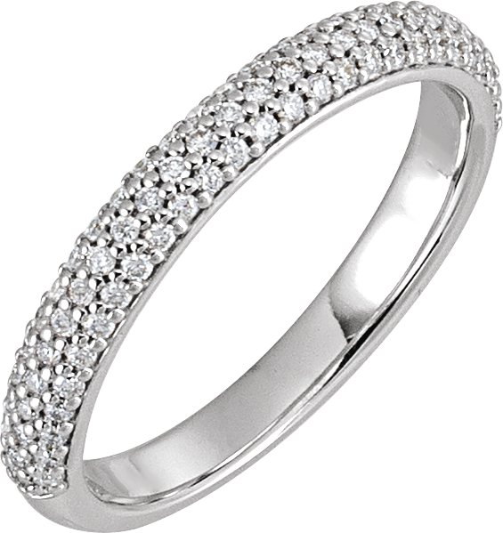 14K White 1/3 CTW Natural Diamond Band