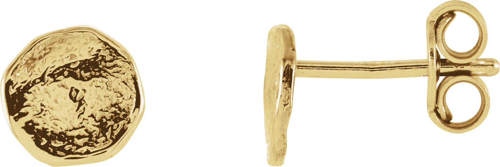 Textured Stud Earrings – 14K Yellow Gold