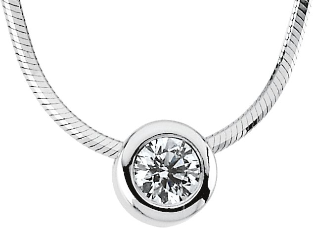 14K White 1/4 CTW Natural Diamond Solitaire 18 Necklace