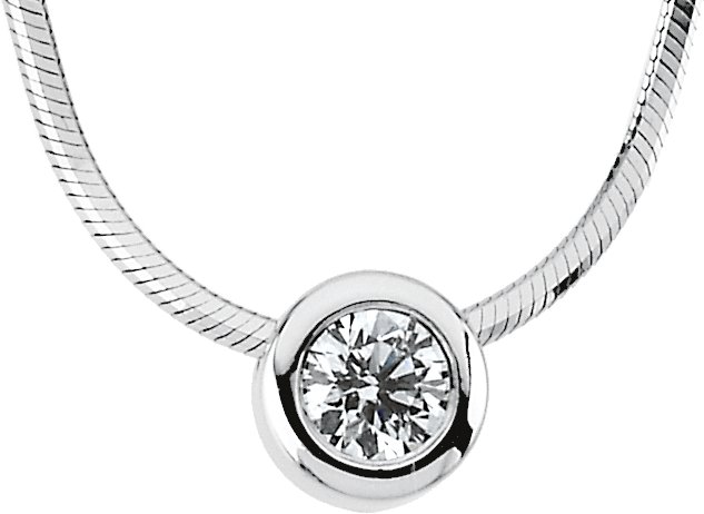 14K White 1/4 CTW Diamond Solitaire 18 Necklace