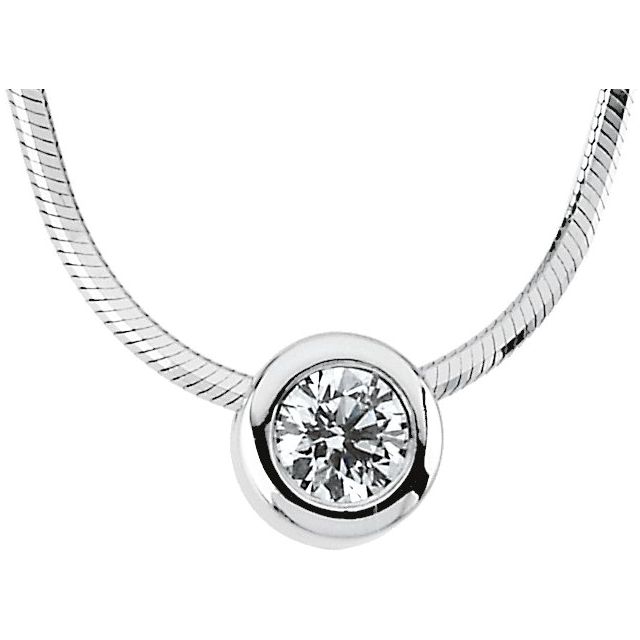 14K White 1/4 CTW Diamond Solitaire 18" Necklace