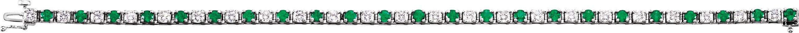 14K White Natural Emerald & 2 1/3 CTW Natural Diamond Line 7