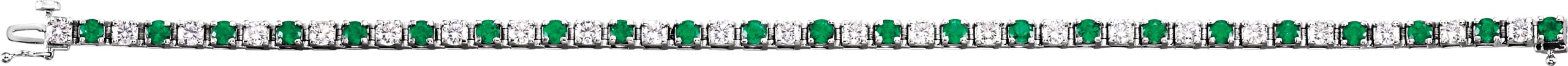 14K White Lab-Grown Emerald & 2 1/3 CTW Natural Diamond Line 7 Bracelet 