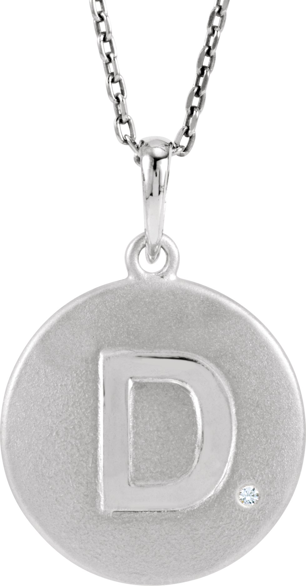 Sterling Silver .005 CTW Diamond Initial D 18 inch Necklace Ref. 4072950