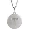 Sterling Silver .005 CTW Natural Diamond Initial T 18