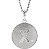 Sterling Silver .005 CTW Natural Diamond Initial X 18