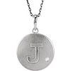 Sterling Silver .005 CTW Natural Diamond Initial J 18