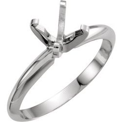 Round Pre-Notched 4-Prong Solitaire Ring Mounting