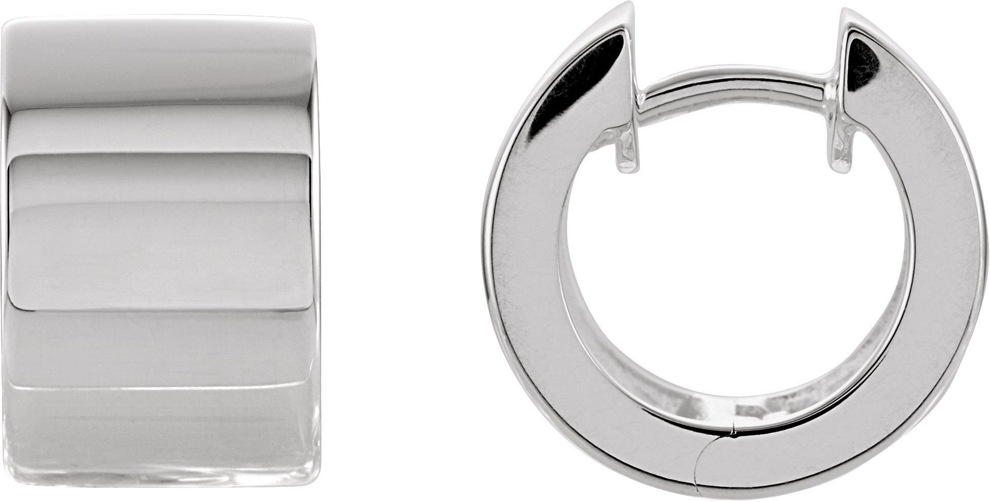 Sterling Silver 13.5 mm Hinged Earrings