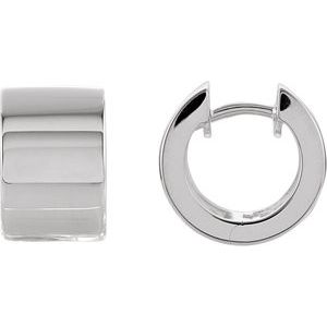 Sterling Silver 13.5 mm Hinged Earrings