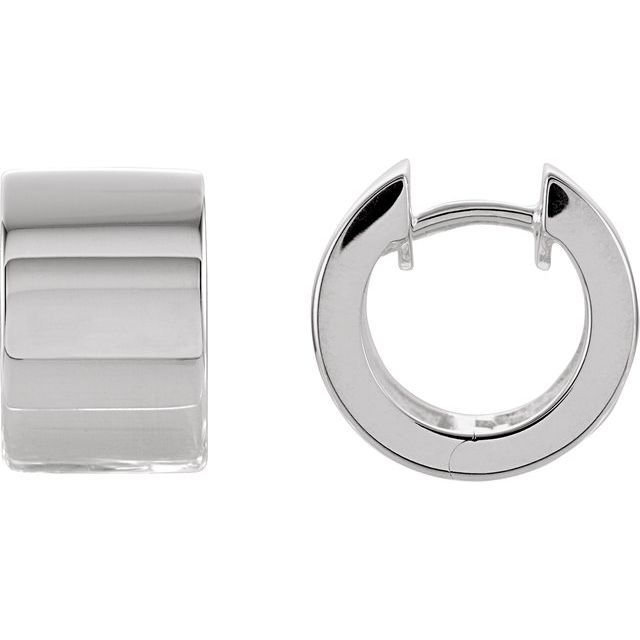 Sterling Silver 13.5 mm Hinged Earrings