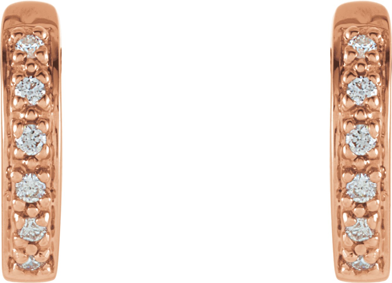 14K Rose 1/10 CTW Diamond Huggie Earrings