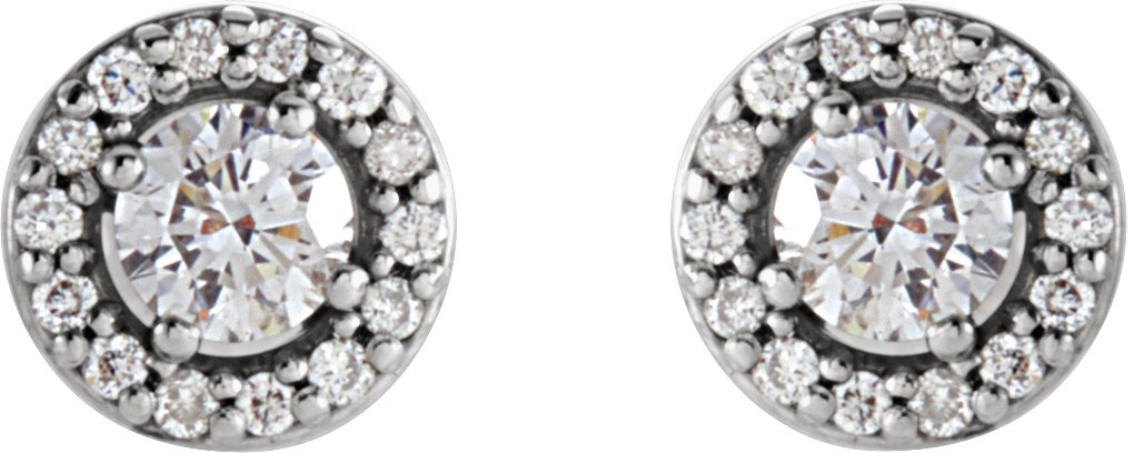 14K White 1/4 CTW Diamond Halo-Style Earrings