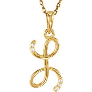 14K Yellow .03 CTW Natural Diamond Initial L 18" Necklace