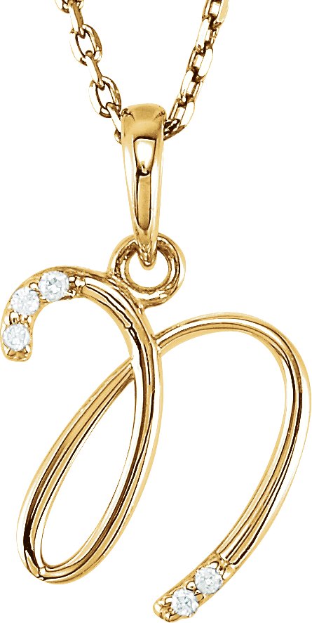 14K Yellow .025 CTW Diamond Initial N 18 inch Necklace Ref. 6902962