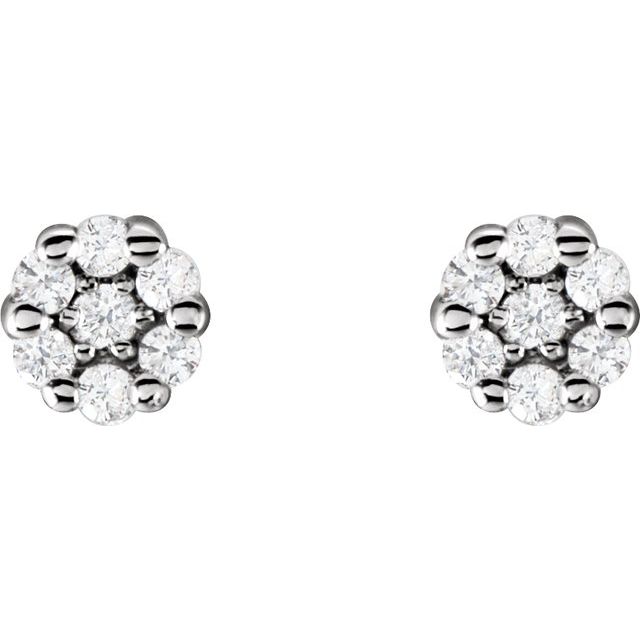 14K White 1/10 CTW Natural Diamond Earrings