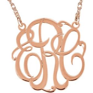 Script Monogram Necklace (3 Initials)